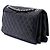 Chanel Black Jumbo Quilted Lambskin 3 Compartment Flap Preto - vista 2