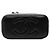 Piccolo Vanity Case Chanel in Pelle di Agnello Nera con Manico e Catena Nero - vista 3