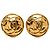 Orecchini a clip rotondi placcati oro Chanel Gold CC D'oro