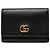 Cartera compacta trifold Gucci GG Marmont negra Negro
