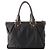 Borsa Satchel Prada in Tessuto Canapa Nera con Logo Nero - vista 3