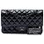 Chanel Black Medium Classic Shiny Crumpled Calfskin So Black Double Flap - view 7