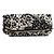 Clutch Burberry em pelo de bezerro com estampa de leopardo branco e aba com alça Fora de branco