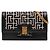 Balmain 1945 Heritage Crossbody aus schwarzem Monogramm-Jacquard mit Lederbesatz