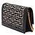 Balmain 1945 Heritage Crossbody aus schwarzem Monogramm-Jacquard mit Lederbesatz - Ansicht 2
