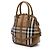 Borsa Burberry Brown Medium House Check Canvas Bridle Owl Orchard Marrone Marrone chiaro - vista 2