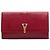 Clutch Saint Laurent Chyc Ligne in pelle testurizzata rossa Rosso