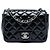 Chanel Black Mini Square Classic Patent Single Flap Nero