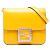 Borsa a tracolla Fendi in pelle gialla con cristalli Fab Giallo