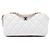 Clutch Chanel White CC Quilted Caviar Double Zip con catena Bianco