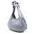 Balenciaga Borsa Hobo in jersey grigio con logo 3B Marrone - vista 2