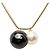 Collana con pendente Chanel Gold CC placcata oro e perle finte D'oro - vista 3