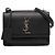 Saint Laurent Black Small Grained Calfskin Monogram Sunset Crossbody Nero