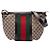 Borsa a tracolla a mezzaluna Gucci Beige Medium GG Canvas Web
