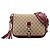 Borsa a tracolla Gucci Marrakech in canvas GG beige Bordò