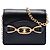 Céline Celine Black Mini Smooth Calfskin Triomphe Maillon Wallet on Chain Nero