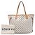 Louis Vuitton White Damier Azur Neverfull MM Weiß - Ansicht 6