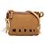 Borsa a tracolla Marni in rafia marrone con logo