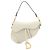 Sac Saddle Dior en veau grainé blanc