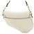 Sac Saddle Dior en veau grainé blanc - vue 2