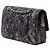 Chanel Black Medium Classic Metallic Goatskin and Lace Double Flap Nero - vista 2