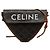 Céline Celine Brown Triomphe Coated Canvas Logo Triangle Crossbody Marrone Marrone scuro