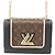 Louis Vuitton Brown Monogram and Calfskin Twist MM Marrone