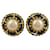 Orecchini a clip rotondi Chanel Nero Bianco D'oro
