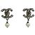 Orecchini a clip Chanel argentati con strass Argento