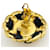 Pendientes de clip Chanel negros y dorados  - vista 3