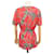 Hermès VESTIDO TÚNICA HERMES ESTAMPADO M 40 EN ALGODÓN ROJO Roja  - vista 3