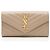 Portefeuille Monogramme Saint Laurent Matelassé Grain de Poudre Marron Beige