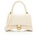 Balenciaga Hourglass Small Top Handle in pelle di vitello embossed croc lucida Marrone Beige