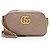 Bolso pequeño GG Marmont de piel matelassé Gucci Castaño Beige