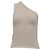 Autre Marque Extreme Cashmere X n°108 One-Shoulder Top aus cremefarbenem Kaschmir Weiß Roh