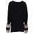 Autre Marque Izaak Azanei Pullover mit Pelzbesatz an den Bündchen aus schwarzer Merinowolle - Ansicht 4