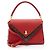 Borsa Satchel Double V Louis Vuitton in pelle di vitello e canvas Monogram Rosso