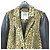 Autre Marque Milly Lamb Leather Sleeve Leopard Wool Coat Black Beige - view 3