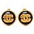 Orecchini a clip Chanel Vintage Coco Mark Nero D'oro