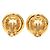 Orecchini rotondi vintage Chanel Coco Mark D'oro - vista 2