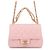 Borsa a tracolla con catena in pelle rosa Chanel