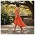 Zimmermann Coral Orange Linen Cutout V-Neck Midi Dress - view 3