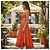Zimmermann Coral Orange Linen Cutout V-Neck Midi Dress - view 4