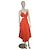 Zimmermann Coral Orange Linen Cutout V-Neck Midi Dress - view 6