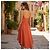 Zimmermann Coral Orange Linen Cutout V-Neck Midi Dress - view 7