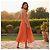 Zimmermann Coral Orange Linen Cutout V-Neck Midi Dress - view 8