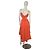 Zimmermann Coral Orange Linen Cutout V-Neck Midi Dress - view 9