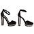Tom Ford Sandales à plateforme en velours noir et métal Gunmetal EU 37 - vue 11