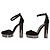 Tom Ford Sandales à plateforme en velours noir et métal Gunmetal EU 37 - vue 12