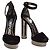 Tom Ford Sandales à plateforme en velours noir et métal Gunmetal EU 37 - vue 2